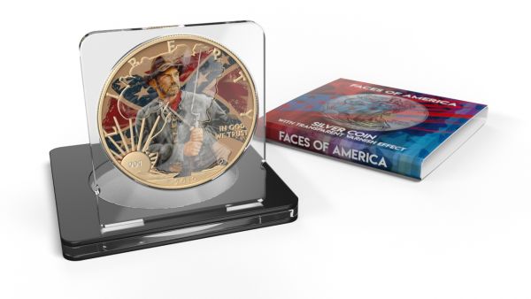 USA 2019 1$ Faces of America - Confederate Soldier 1 Oz Silver Coin with Varnish