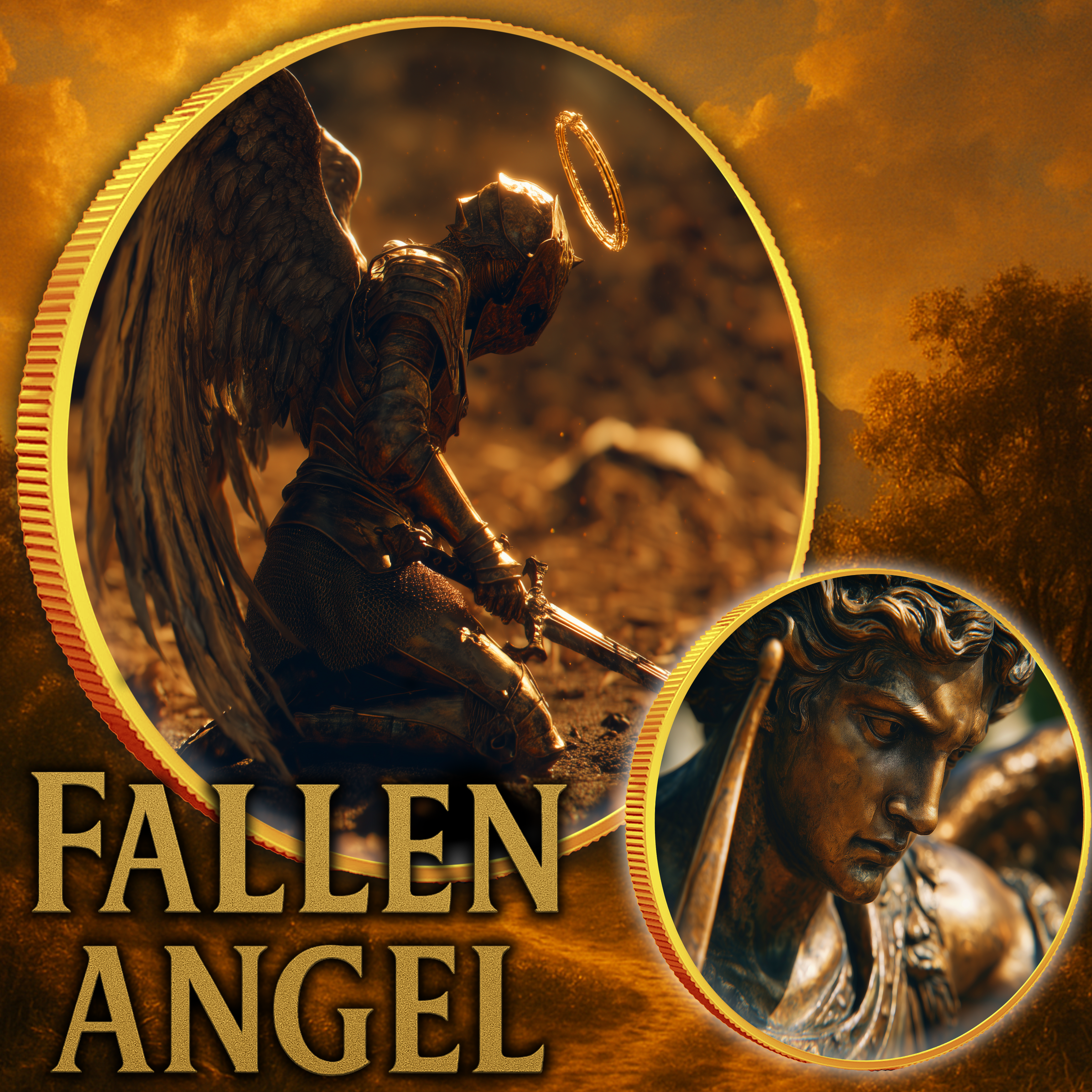 2025 Silver Eagle Colorized & Gold Gilding Fallen Angel .999 1oz Silver Coin