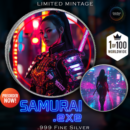 2025 Canada Maple Samurai Edition .9999 Silver Coin Colorized