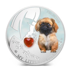 Fiji 2013 2 Dollar Dogs and Cats Pekingese 1oz Silver Coin