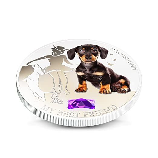 Fiji 2013 2 Dollar Dogs and Cats My Best Friend DACHSHUND 1Oz Silver Coin