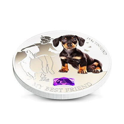 Fiji 2013 2 Dollar Dogs and Cats My Best Friend DACHSHUND 1Oz Silver Coin