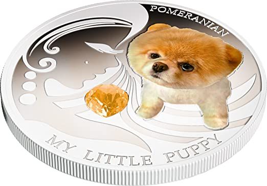 Fiji 2013 2 Dollar Pomeranian My Little Puppy Dogs And Cats 1oz Silver Coin