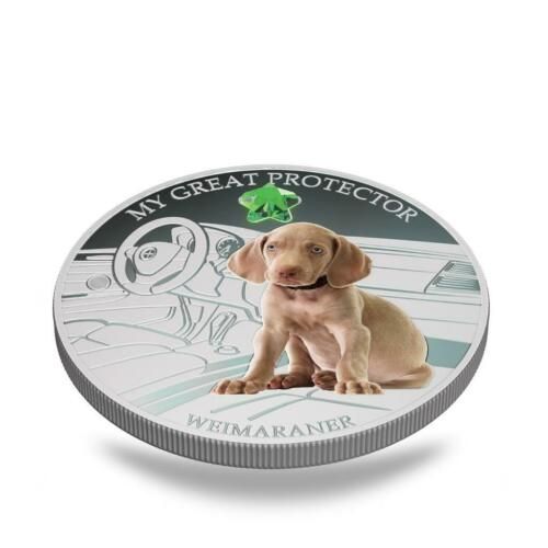 Fiji 2013 Dogs and Cats 3 My Great Protector WEIMARANER 1Oz Silver Coin