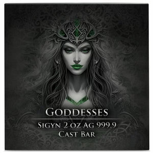 Germania Goddesses: Sigyn 2oz Pure Silver Cast Bar - Captain’s Chest Bullion