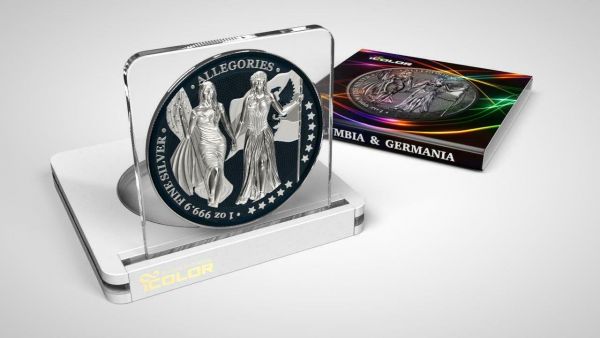 Germania 2019 5 Mark Columbia and Germania i Color Black Sea 1 Oz Silver Coin
