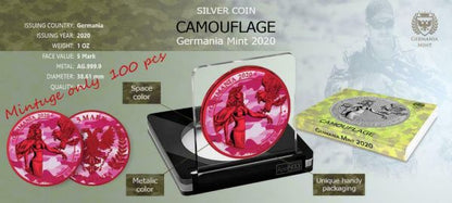 Germania 2020 5 Mark Camouflage Edition - Isabella 1 Oz Silver Coin
