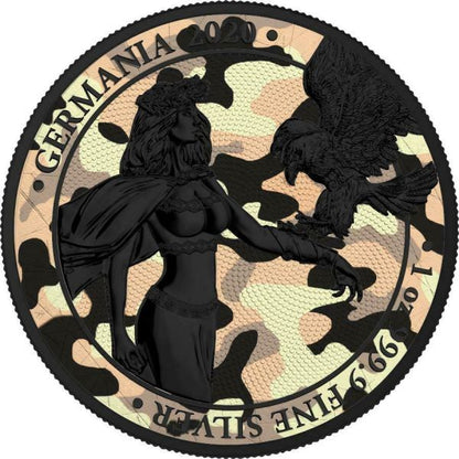 Germania 2020 5 Mark Camouflage Edition - North Africa 1 Oz Silver Coin