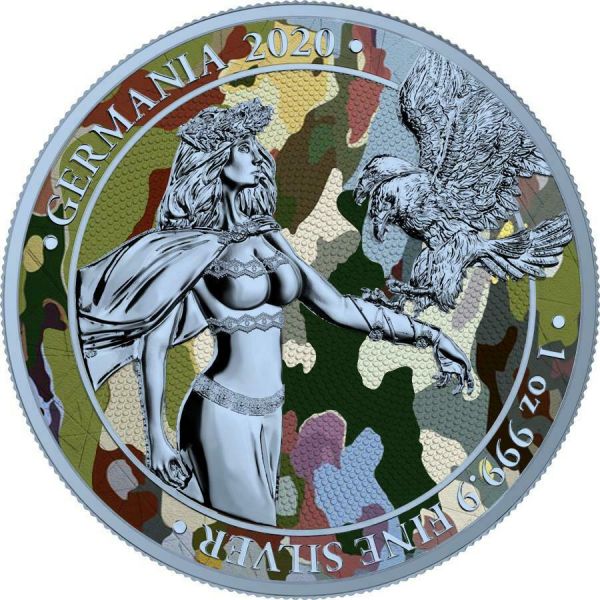 Germania 2020 5 Mark Camouflage Edition - Normandia 1 Oz Silver Coin