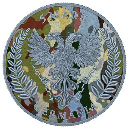 Germania 2020 5 Mark Camouflage Edition - Normandia 1 Oz Silver Coin