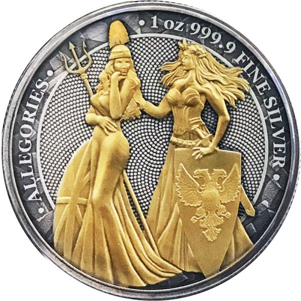 Germania 2019 5 Mark Germania and Britannia  Antique 1 Oz Silver Coin