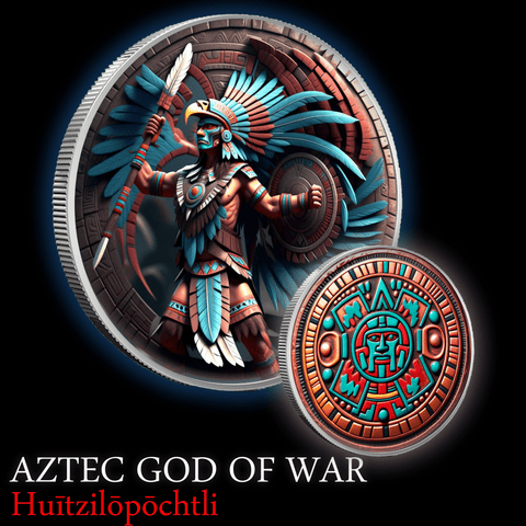 Aztec Shadows 1oz .999 Silver 2nd in Series God of War Colorized Round