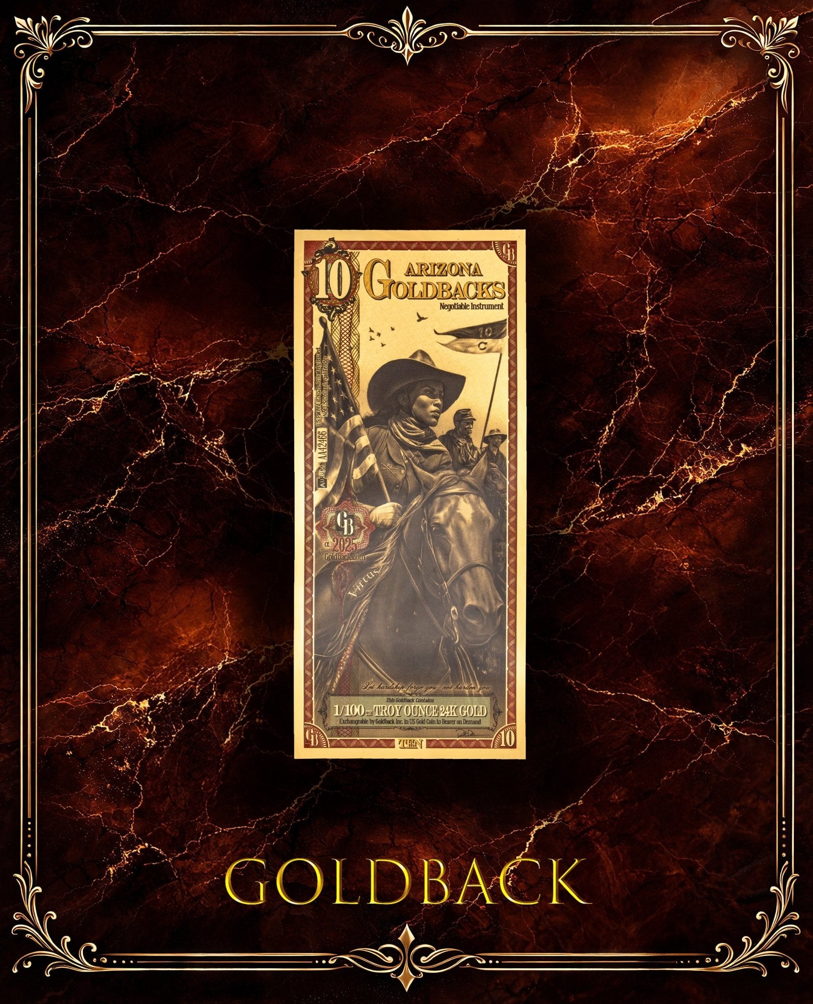 Goldback Marble Display Arizona 10 Gb - Captain’s Chest Bullion