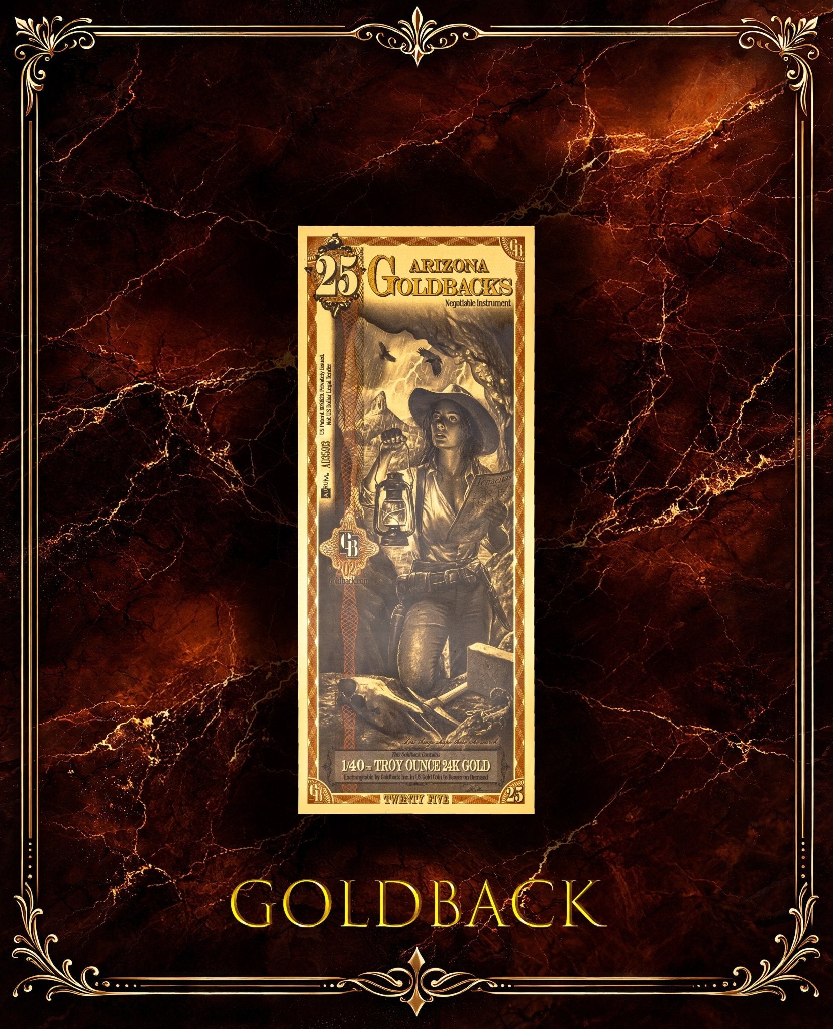 Goldback Marble Display Arizona 25 Gb - Captain’s Chest Bullion