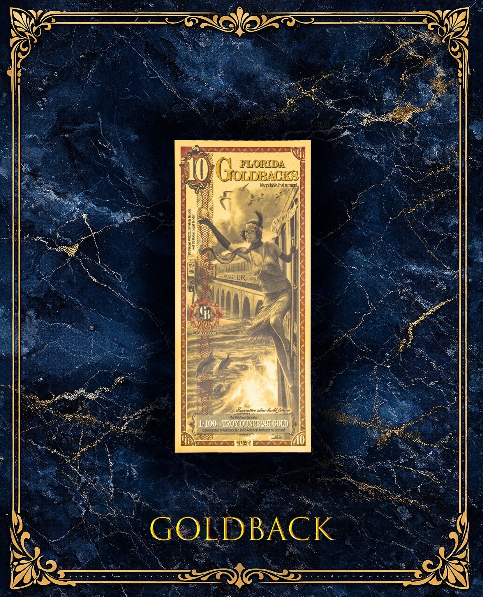 Goldback Marble Display Florida 10 Gb - Captain’s Chest Bullion