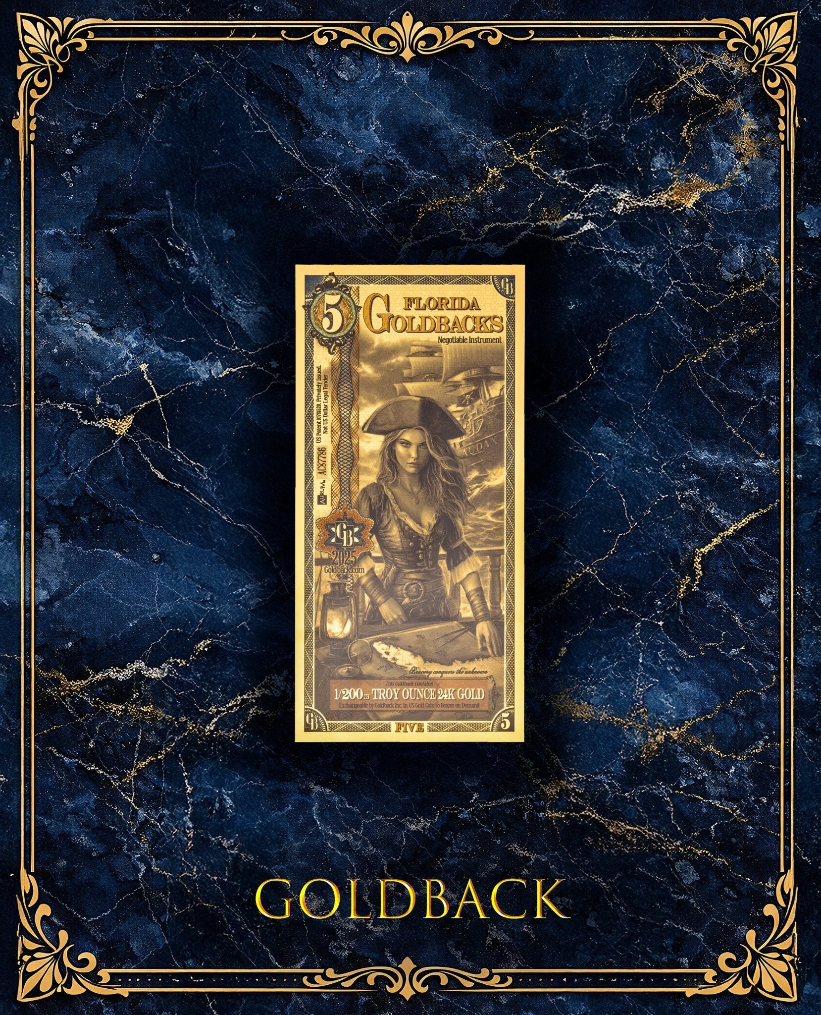 Goldback Marble Display Florida 5 Gb - Captain’s Chest Bullion