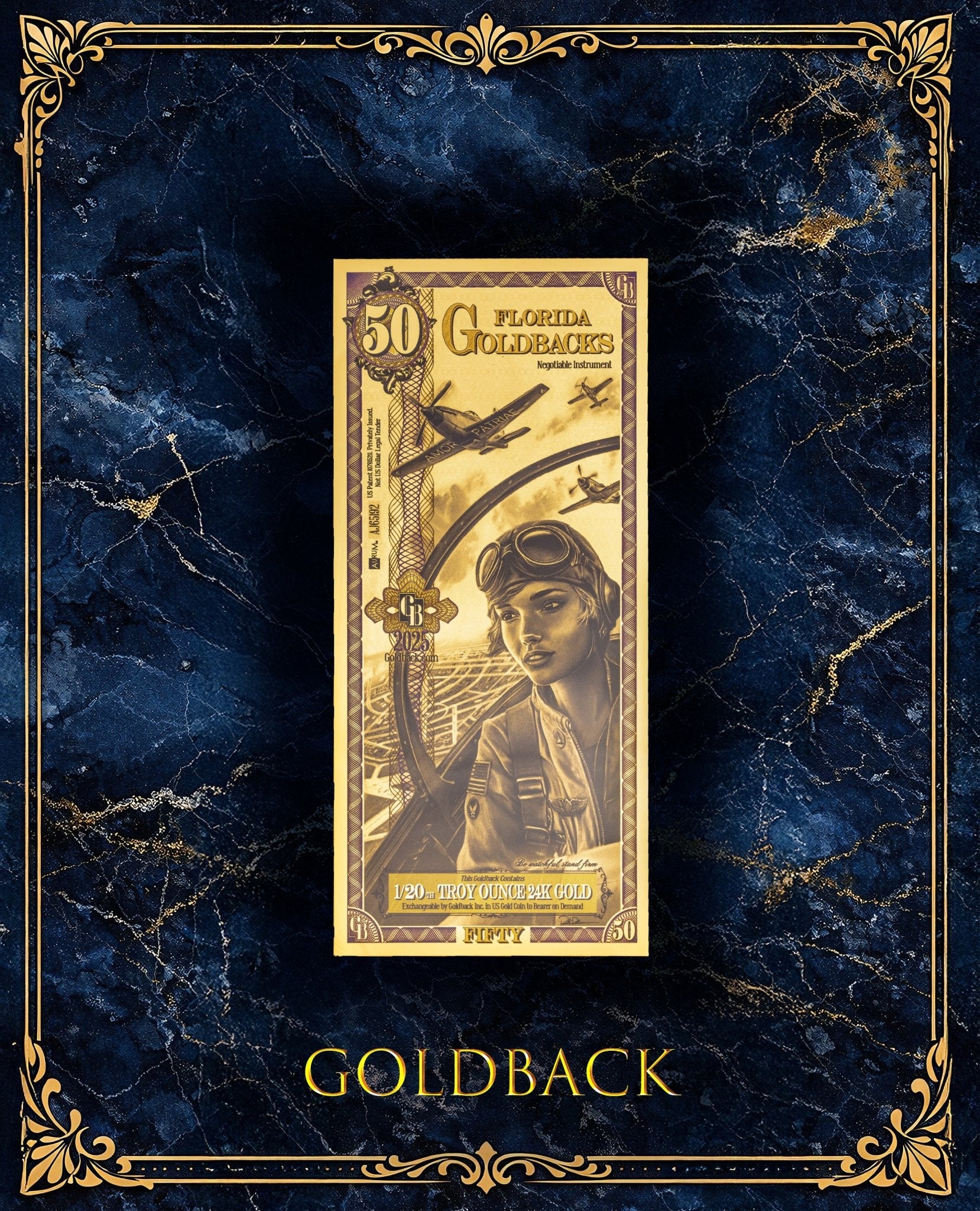 Goldback Marble Display Florida 50 Gb - Captain’s Chest Bullion