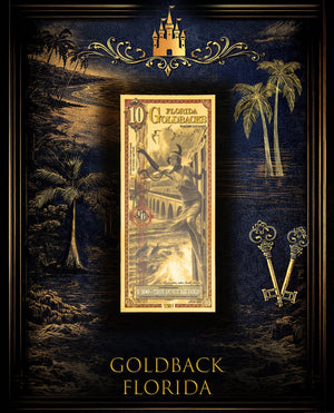 Goldback Themed Display Florida 10 Gb - Captain’s Chest Bullion