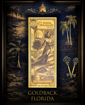 Goldback Themed Display Florida 100 Gb - Captain’s Chest Bullion