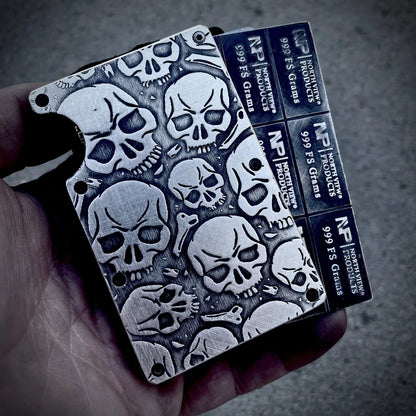 NVP North View Products Silver Skull Minimalist Wallet