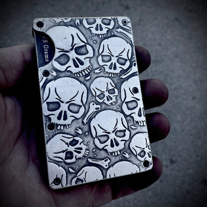 NVP North View Products Silver Skull Minimalist Wallet