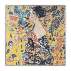 Lady with Fan by Gustav Klimt 1917 2.5 oz Silver Coin – Antiqued Finish