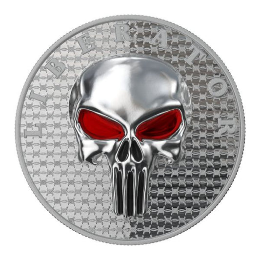 The Dark Side 2021 The Liberator" Silver Sterling Skull .999 1 Oz Silver Coin