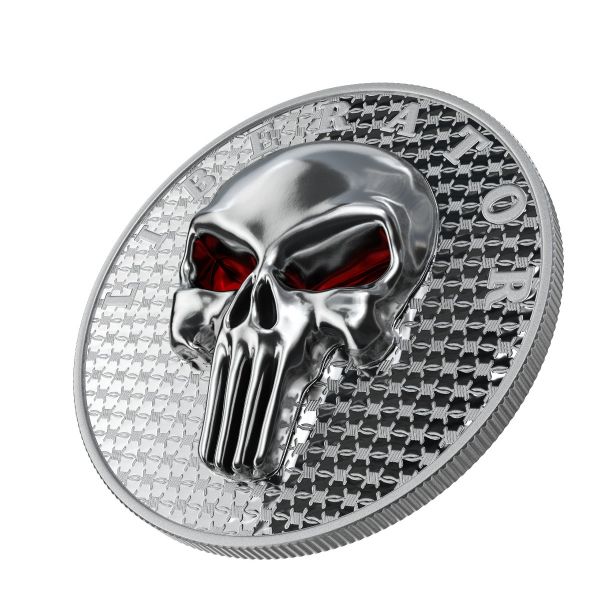 The Dark Side 2021 The Liberator" Silver Sterling Skull .999 1 Oz Silver Coin