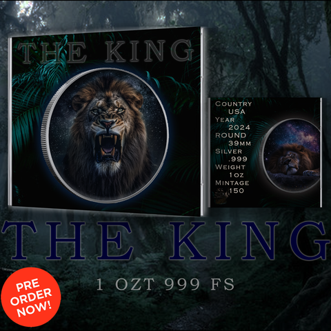 The King Lion 1oz .999 Silver Colorized Bullion Round