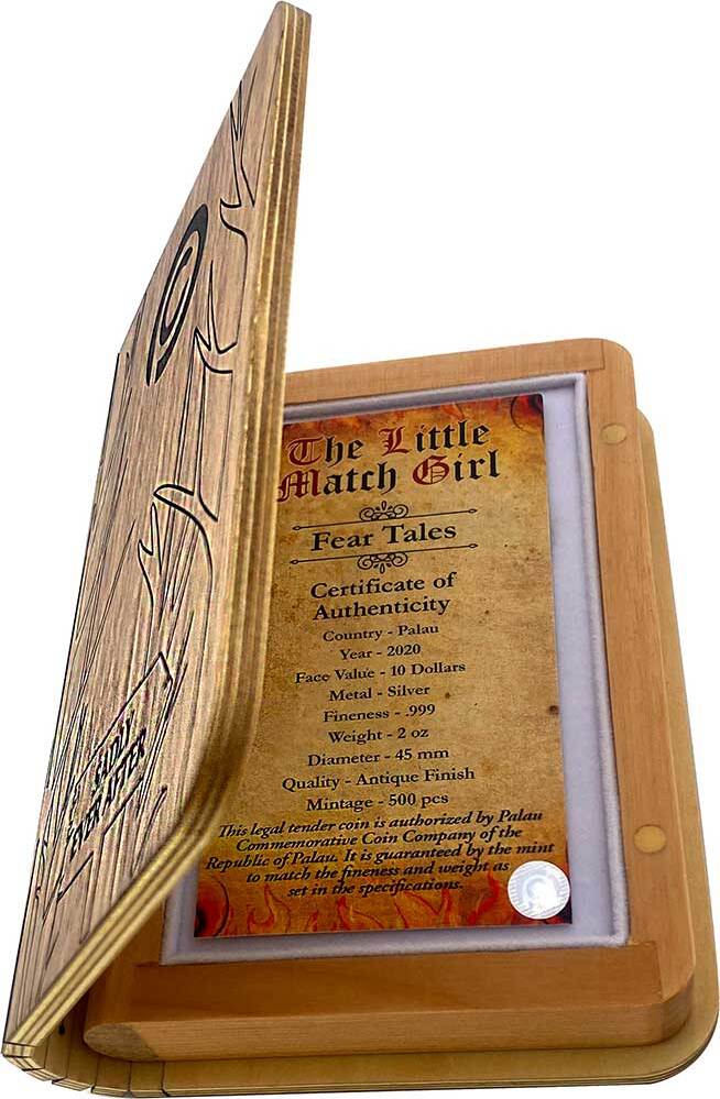 Little match girl fear tales 2 oz silver coin 10 palau 2020 - Captain’s Chest Bullion