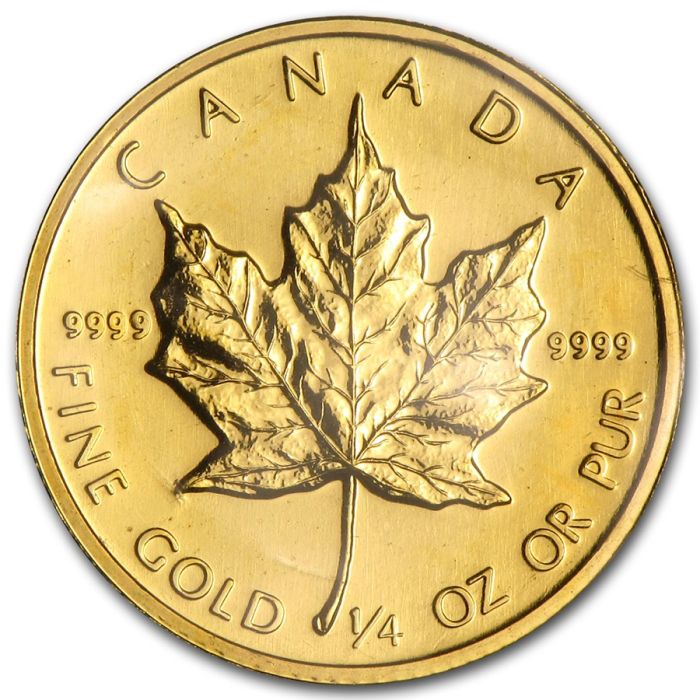 Random Year 1/4 oz Canada Maple Leaf .9999 Gold Coin