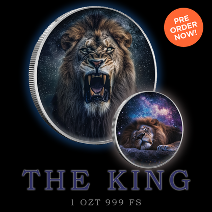 The King Lion 1oz .999 Silver Colorized Bullion Round