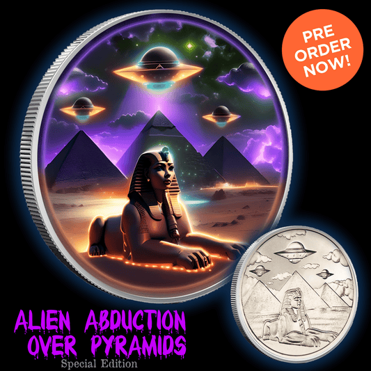 Intaglio Alen Abduction Over Pyramids 1oz .999 Color Round