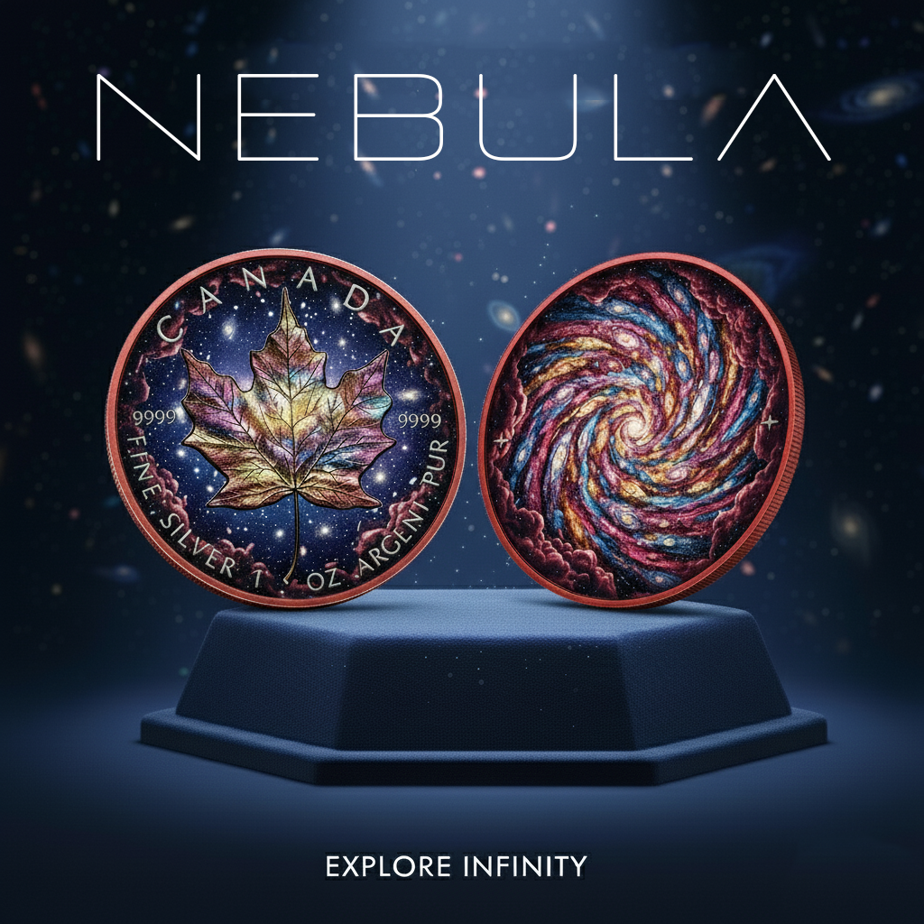 2025 Canada Maple Colorized Nebula 1oz .9999 Silver Coin