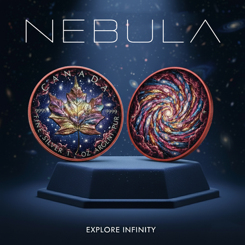 2025 Canada Maple Colorized Nebula 1oz .9999 Silver Coin