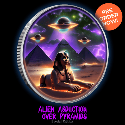 Intaglio Alen Abduction Over Pyramids 1oz .999 Color Round Presale Open