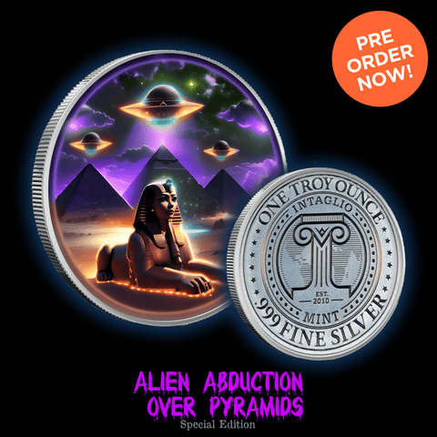 Intaglio Alen Abduction Over Pyramids 1oz .999 Color Round Presale Open