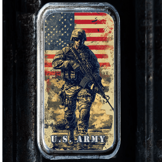 2024 1oz .999 Silver Color Art Bar "The Army Infantry" Soldier