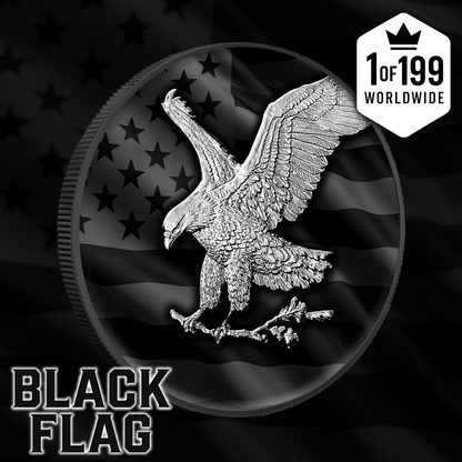 2025 Silver Eagle "Black Flag Edition" No Quarter 1oz Color Silver Coin