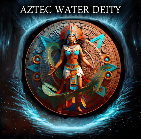 2024 1oz Colorized Aztec Shadows Water Deity Chalchiuhtlicue Bullion Round