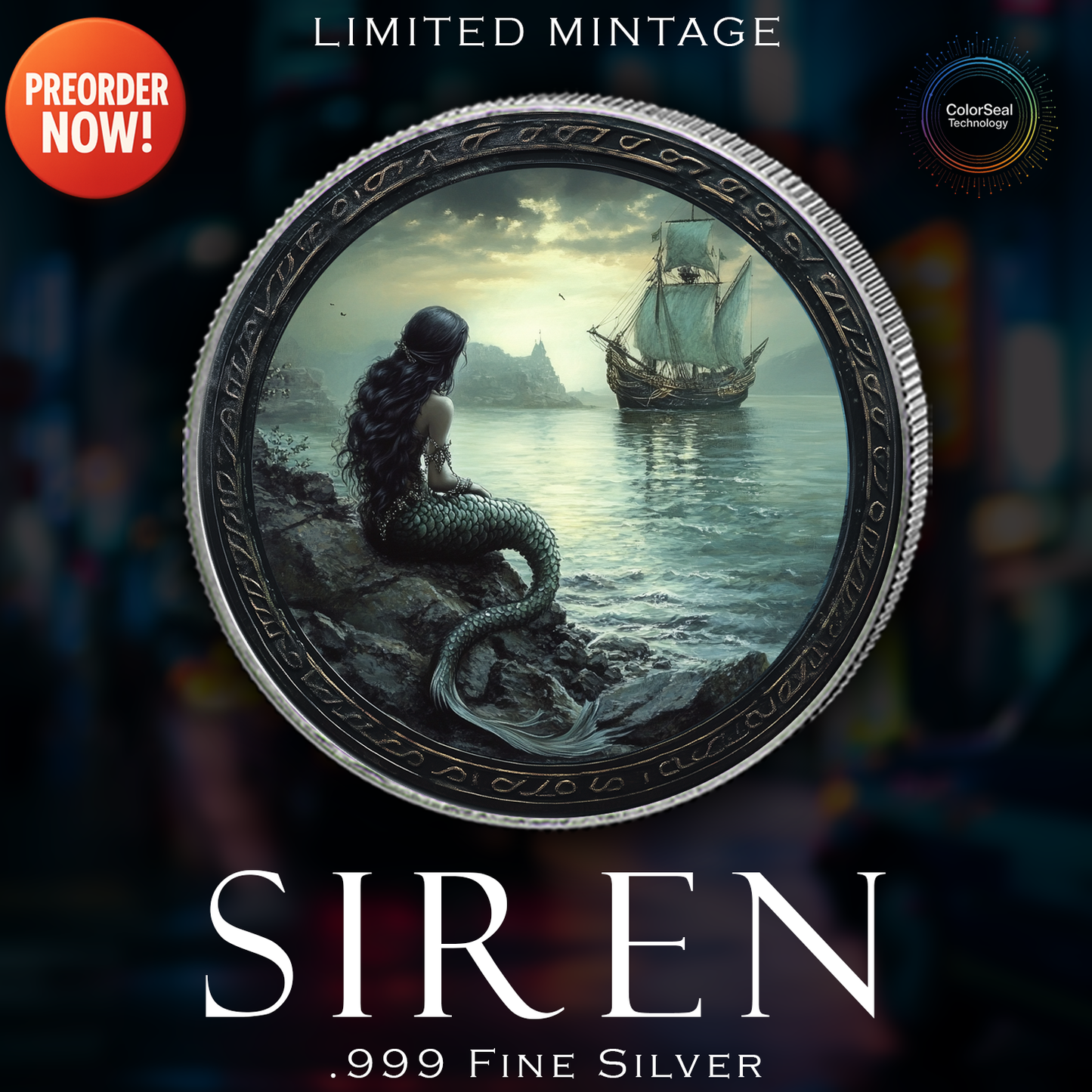 2024 Silver Eagle "The Siren" 1oz Colorized .999 Silver Coin
