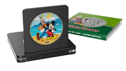 Niue Islands 2021 2 $ Disney - Mickey & Goofy Beach 1 Oz Silver Coin