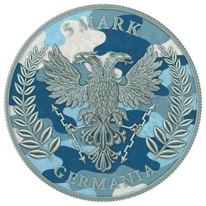 Germania 2020 5 Mark Camouflage Edition New Swabia 1 Oz Silver Coin