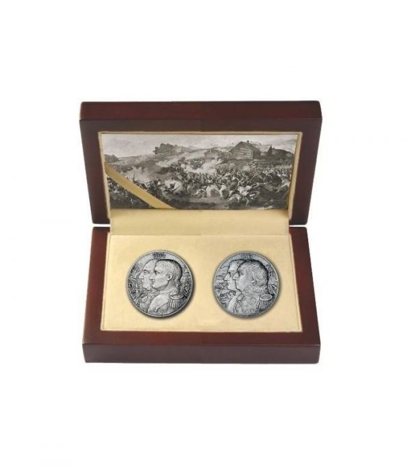 Niue 2012 2 By 5usdwar Of 1812 Kutusow Napoleon High Relief 2 By 2oz Silver Coin Set