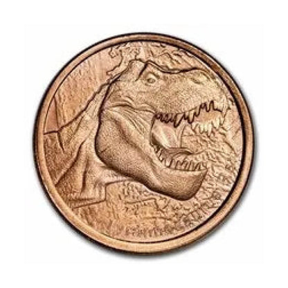 1oz .999 fine Copper Round - Tyrannosaurus Rex