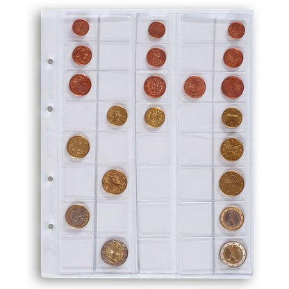 OPTIMA Coin Sheets for EURO Sets up to 26 mm, clear