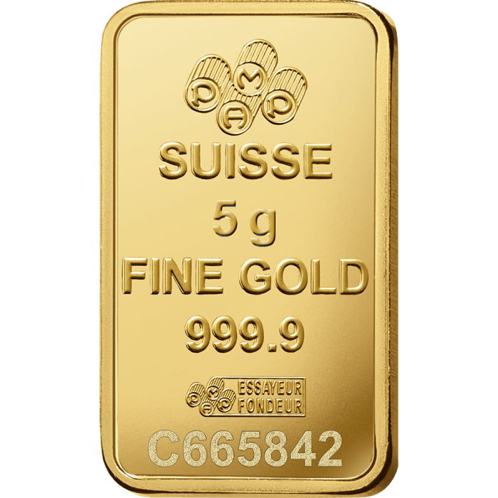 5 gram Pamp Suisse - Lady Fortuna with Veriscan .9999 Gold Bar (In Assay)