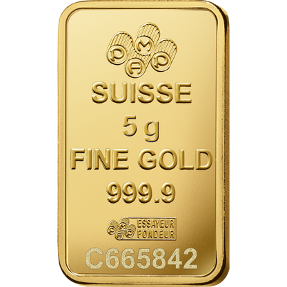 5 gram Pamp Suisse - Lady Fortuna with Veriscan .9999 Gold Bar (In Assay)