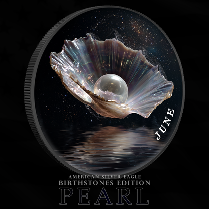 2025 Silver Eagle Pearl Birth Month Series 1oz Colorized .999 Silver Coin