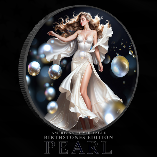 2025 Silver Eagle Pearl Birth Month Series 1oz Colorized .999 Silver Coin